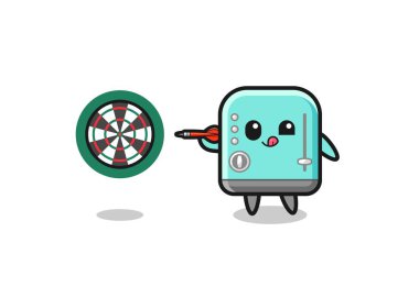 Şirin tost makinesi dart oynuyor, şirin tasarım.