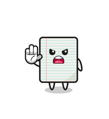 Kağıt karakter dur hareketi yapıyor, şirin tasarım