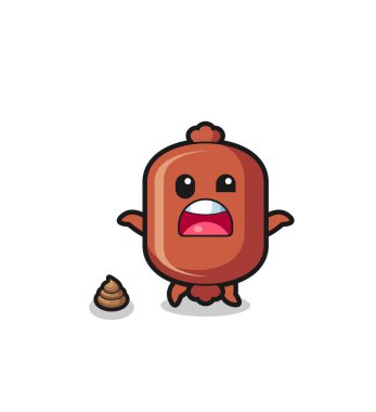 Sosis dünyası kakayla karşılaştığına şaşırdı, şirin tasarım.