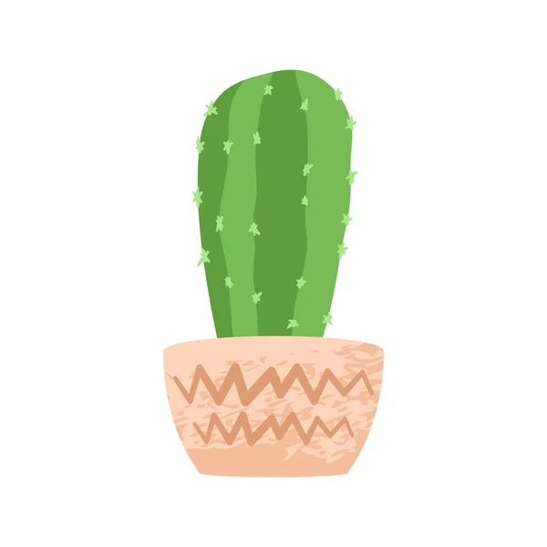 Mignon Mini Cactus Esthétique Ilustration Isolée Style Plat Format Vectoriel — Image vectorielle