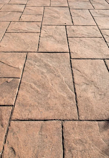 Pavimento de hormigón estampado, azulejo de piedra de pizarra en el patrón de piedras de cemento — Foto de Stock