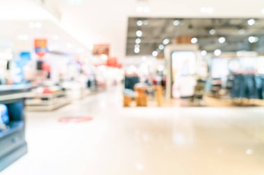 Alış veriş merkezinde arka plan için soyut bulanık dükkan ve perakende mağazası