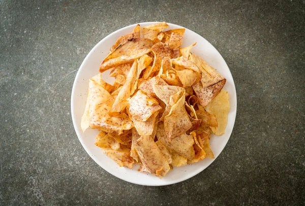 Patatas Fritas Taro Dulces Crujientes Snack Saludable — Foto de Stock