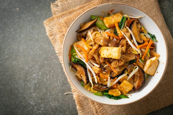 Fideos Fritos Con Tofu Verduras Estilo Vegetariano Vegano — Foto de Stock