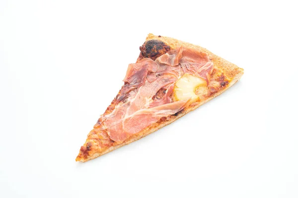 Pizza Prosciutto Lub Pizzą Szynki Parmeńskiej Izolowaną Białym Tle — Zdjęcie stockowe