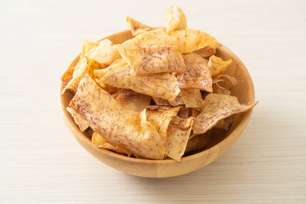 Knusprige Süße Taro Chips Gesunde Zwischenmahlzeit — Stockfoto