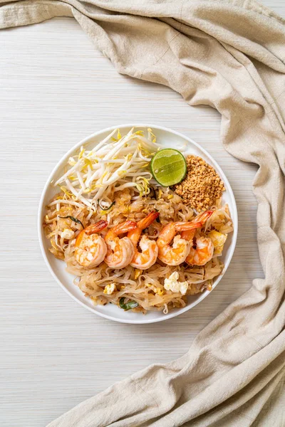 Nouilles Sautés Aux Crevettes Aux Choux Pad Thai Style Culinaire — Photo