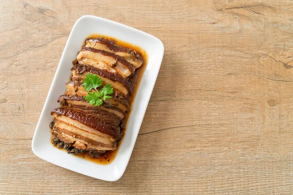 Mei Cai Kou Rou Steam Belly Pork Swatow Mustard Cubbage — Φωτογραφία Αρχείου