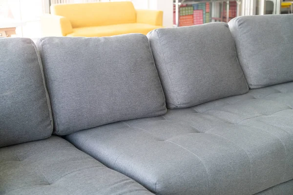 Close Empty Grey Fabric Sofa Decoration Room — Stock Photo, Image