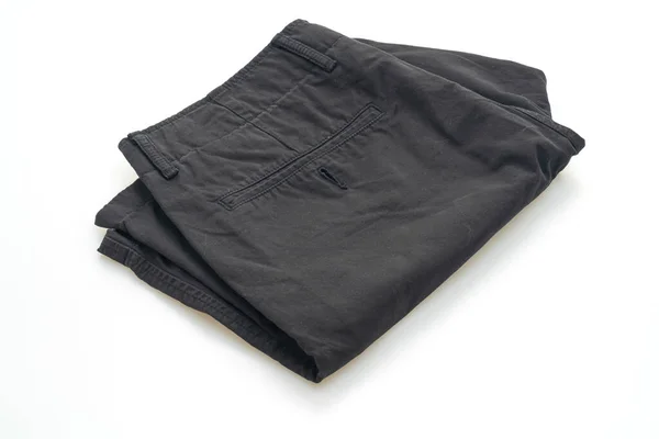 Czarny Krótkie Spodnie Krotnie Izolowane Białym Tle — Zdjęcie stockowe