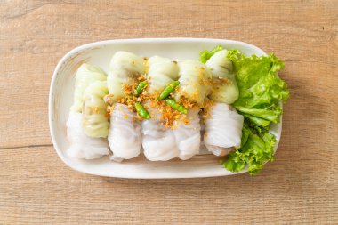 ( Kow Griep Pag Mor) Domuz buğulama pirinç paketleri ya da pilav kabuklu börekler