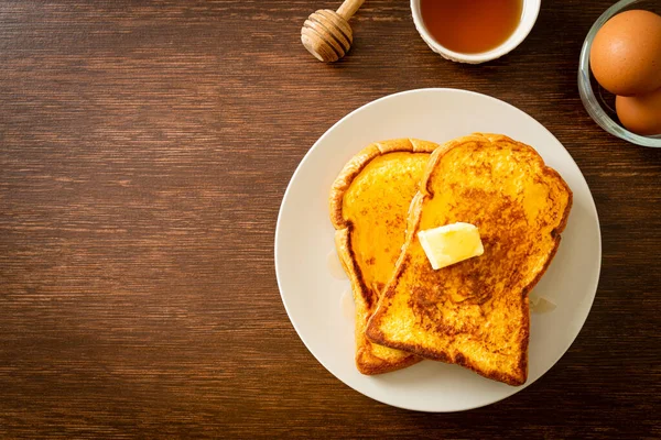 French Toasted Butter Honey Breakfast — Stock Photo, Image