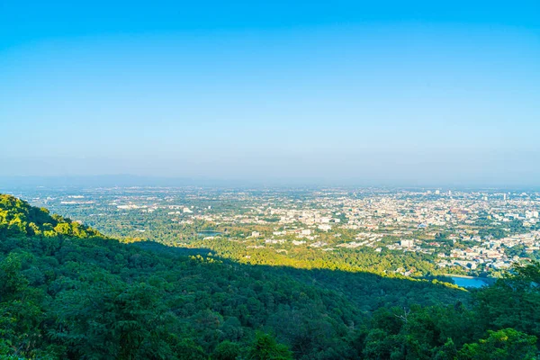 Skyline Della Città Chiang Mai Con Cielo Blu Thailandia — Foto Stock