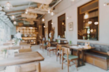 soyut bulanık kahve dükkanı ve arka plan için restoran - vintage efekt filtresi