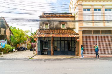 SONGKHLA, THAILAND - 15 Kasım 2020: Songkhla, Tayland 'da eski ve güzel şehir ve manzaralar inşa etmek 15 Kasım 2020.