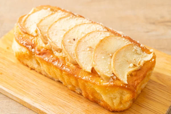 Apple Loaf Crumbled Cake Wood Board — Stock Photo, Image