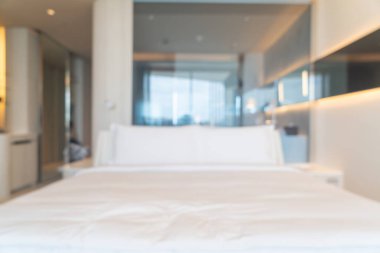 Soyut bulanık güzel ve lüks arka plan yatak odası