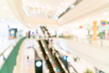 Alış veriş merkezinde arka plan için soyut bulanık dükkan ve perakende mağazası