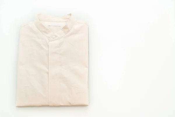 Bege Camisa Dobra Isolado Fundo Branco — Fotografia de Stock