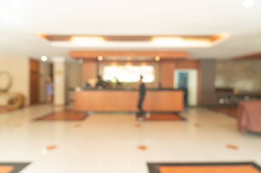 Özet olarak, arka plan için soyut bulanık ve odaksız otel lobisi alanı