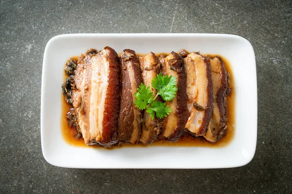 Mei Cai Kou Rou Steam Belly Pork Swatow Mustard Cubbage — Φωτογραφία Αρχείου