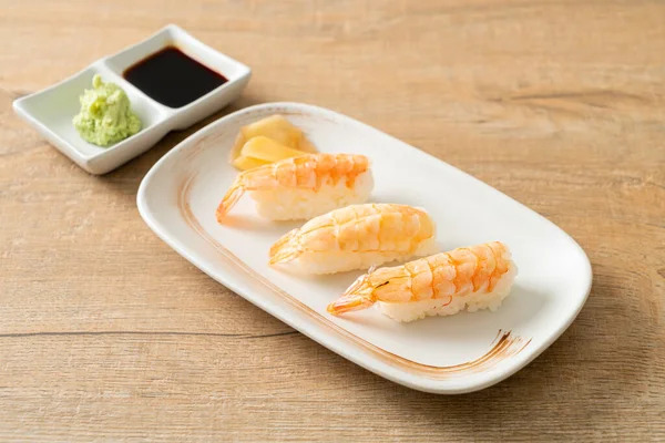 Shrimps Sushi Ebi Nigiri Sushi Japanese Food Style — Stock Photo, Image
