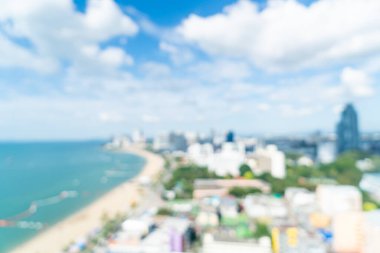 Soyut bulanık Pattaya şehri arka plan için Tayland 'da ufuk çizgisi görünümü