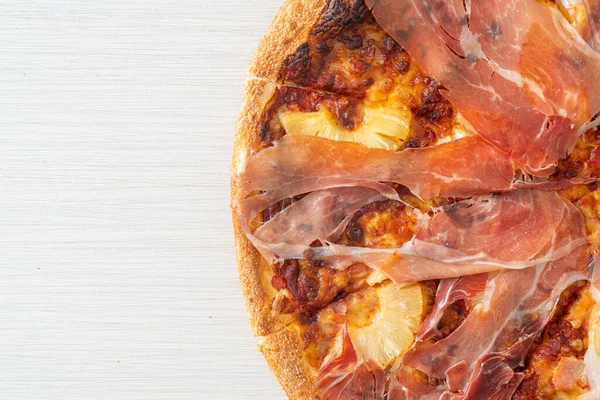 Pizza Prosciutto Lub Parma Ham Pizza Włoski Styl Żywności — Zdjęcie stockowe