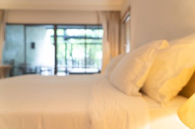 Arka plan için soyut bulanık yatak odası iç mimarisi