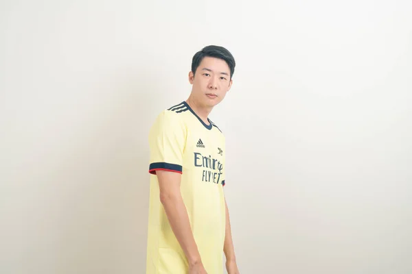 Bangkok Thailand Nov 2021 Young Asian Man Wearing Arsenal Shirt — 图库照片