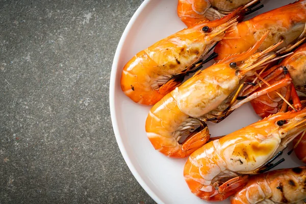 Grilled River Prawns Shrimps Seafood Style — Stock Photo, Image