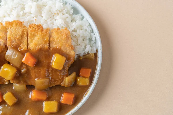 Smażony Kotlet Kurczaka Curry Ryżem Japoński Styl Żywności — Zdjęcie stockowe