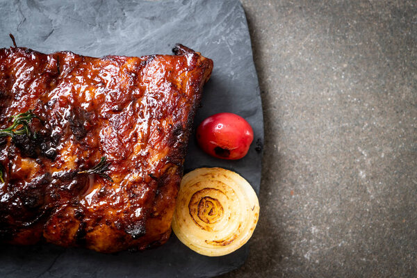 grilled and barbecue ribs pork