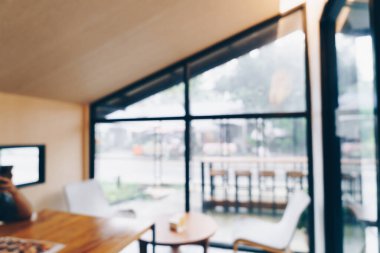 Arka plan için soyut bulanık kahve dükkanı ve kafe