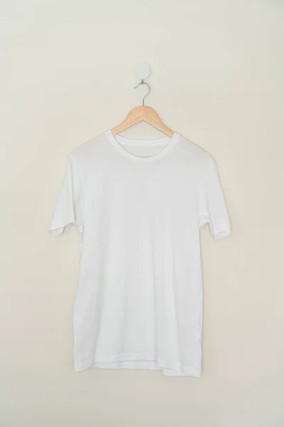 White Shirt Hanging Wood Hanger Wall — ストック写真