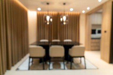 Arka plan için evdeki soyut bulanık yemek masası