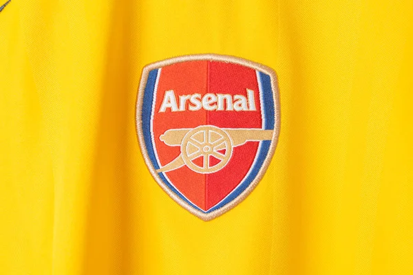 Бангкок Таїланд Січень 2022 Закрити Логотип Арсеналу Футболці Арсеналу — стокове фото