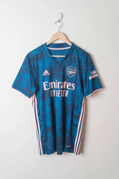Jan 2022 Arsenal Shirt Third Jersey Season 2020 2021 Hang — 스톡 사진