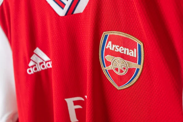 Bangkok Thailand Jan 2022 Close Arsenal Logo Arsenal Shirt Home — Stockfoto