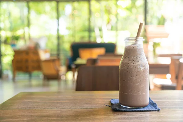 Glass Choklad Milkshake Frappe Eller Blanda Kafé Och Restaurang — Stockfoto