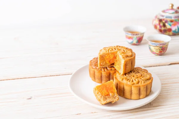 Chinese moon cake durian and egg yolk flavour for Mid-Autumn Festival