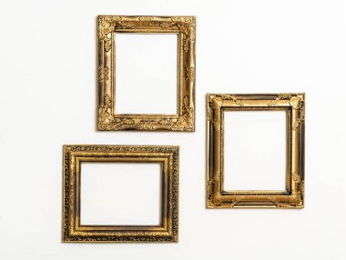 boş resim çerçevesi beyaz duvar arkaplanında kopyalama alanı ile