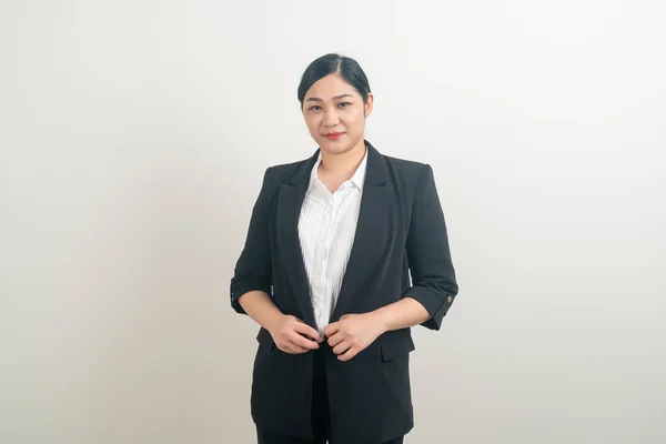 Portret Azji Biznes Kobieta Białym Tle — Zdjęcie stockowe