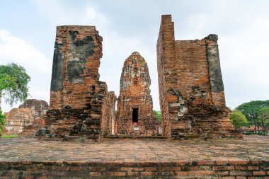 Wat Mahathat Tapınağı, Ayutthaya, Tayland 'daki UNESCO Dünya Mirası Bölgesi, Sukhothai Tarih Parkı' nda.
