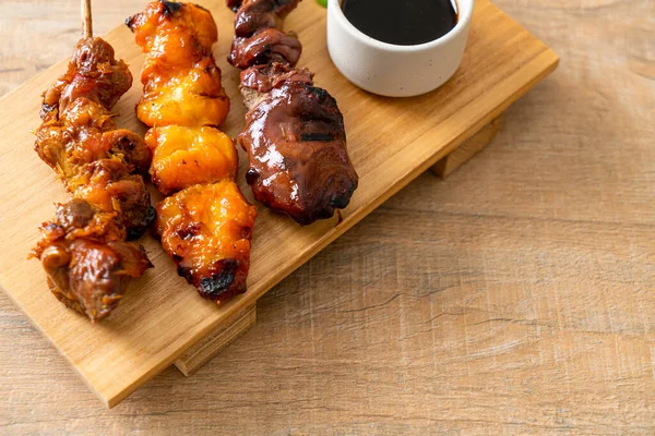 Japanese Chicken Grill Yakitori Serve Izakaya Style Japanese Food Style — Stock Photo, Image