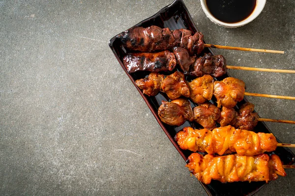 Japanese Chicken Grill Yakitori Serve Izakaya Style Japanese Food Style — Stock Photo, Image