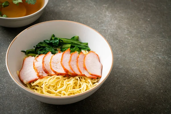 Barbecue Red Pork Nudeln Mit Suppe Asiatische Küche — Stockfoto