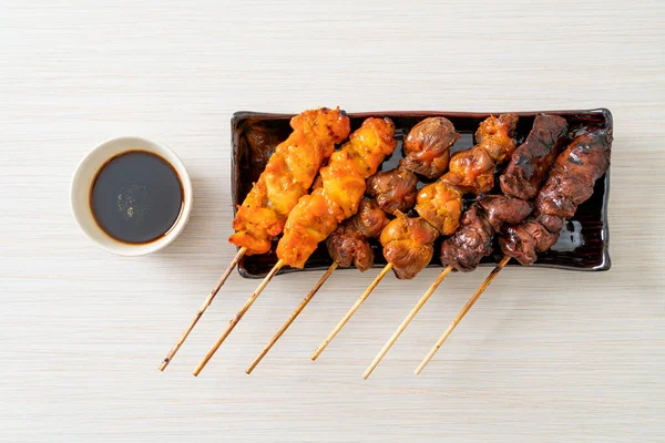 Japanese Chicken Grill Yakitori Serve Izakaya Style Japanese Food Style — Stock Photo, Image