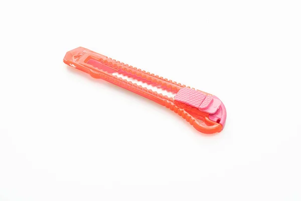 Pink Cutter Knife Geïsoleerd Witte Achtergrond — Stockfoto