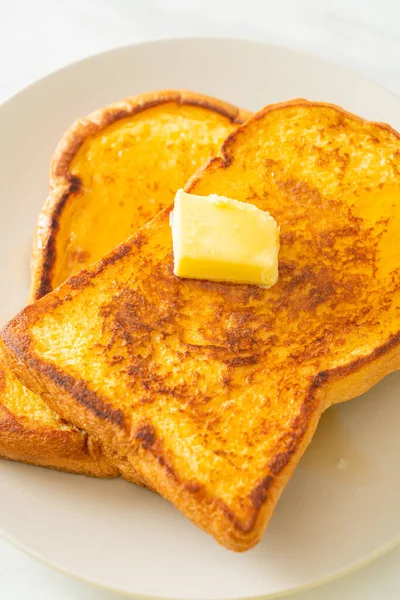 Französisch Mit Butter Und Honig Zum Frühstück — Stockfoto